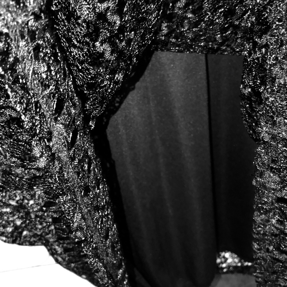 LACE SKIRT LONG BLACK MAXI XL SOFT STRETCHY FABRIC SELF LINING ‘ASHLEY BLUE’ NEW - Picture 2 of 5